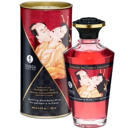 SHUNGA - ACEITE MASAJE EFECTO CALOR FRESAS Y CAVA 100 ML - CandyHot - Foto 1