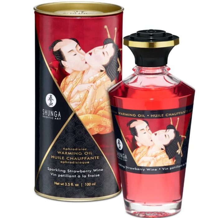 SHUNGA - ACEITE MASAJE EFECTO CALOR FRESAS Y CAVA 100 ML - CandyHot - Foto 1