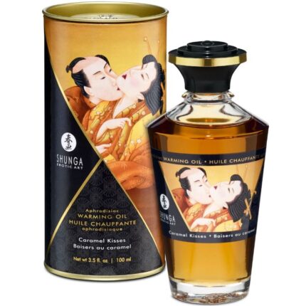 SHUNGA - ACEITE MASAJE EFECTO CALOR SABOR CARAMELO 100 ML - CandyHot - Foto 1