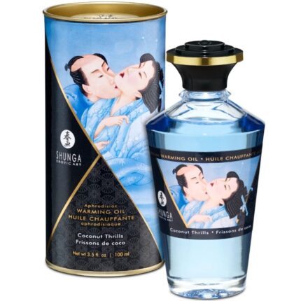 SHUNGA - ACEITE MASAJE EFECTO CALOR SABOR COCO 100 ML - CandyHot - Foto 1