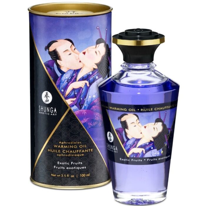 SHUNGA - ACEITE MASAJE EFECTO CALOR SABOR FRUTAS EXOTICAS 100 ML - CandyHot - Foto 1