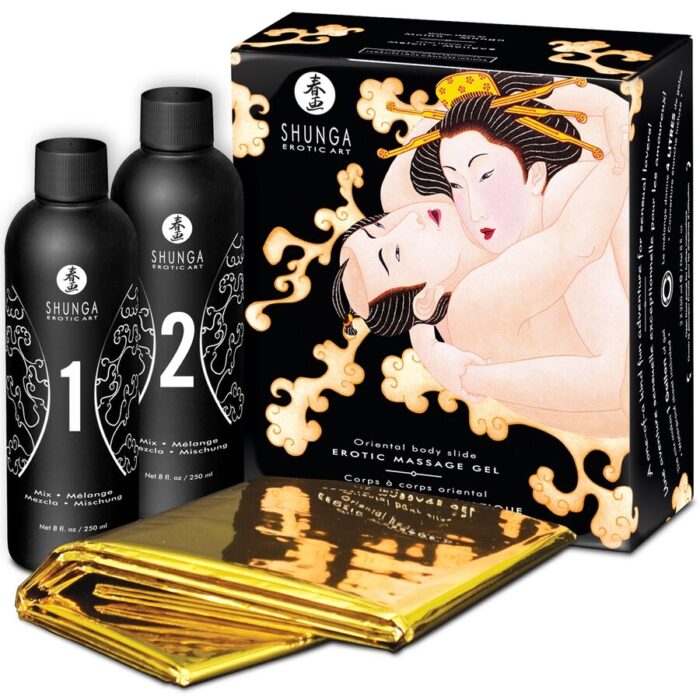SHUNGA - GEL DE MASAJE EROTICO CUERPO A CUERPO ORIENTAL MELON MANGO - CandyHot - Foto 1