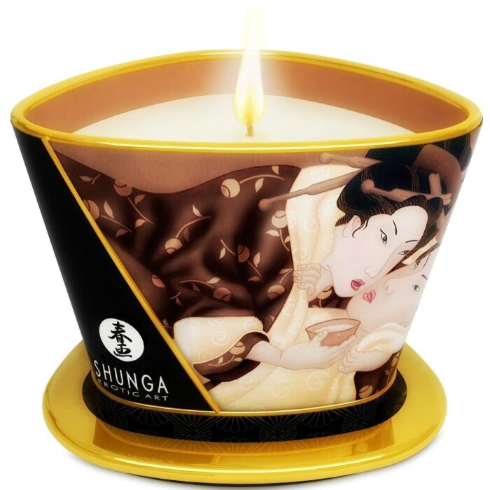 SHUNGA - MINI CARESS BY CANDELIGHT VELA MASAJE CHOCOLATE 170 ML - CandyHot - Foto 1