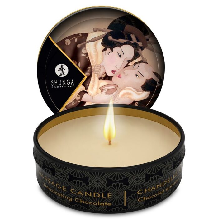 SHUNGA - MINI CARESS BY CANDELIGHT VELA MASAJE CHOCOLATE 30 ML - CandyHot - Foto 1