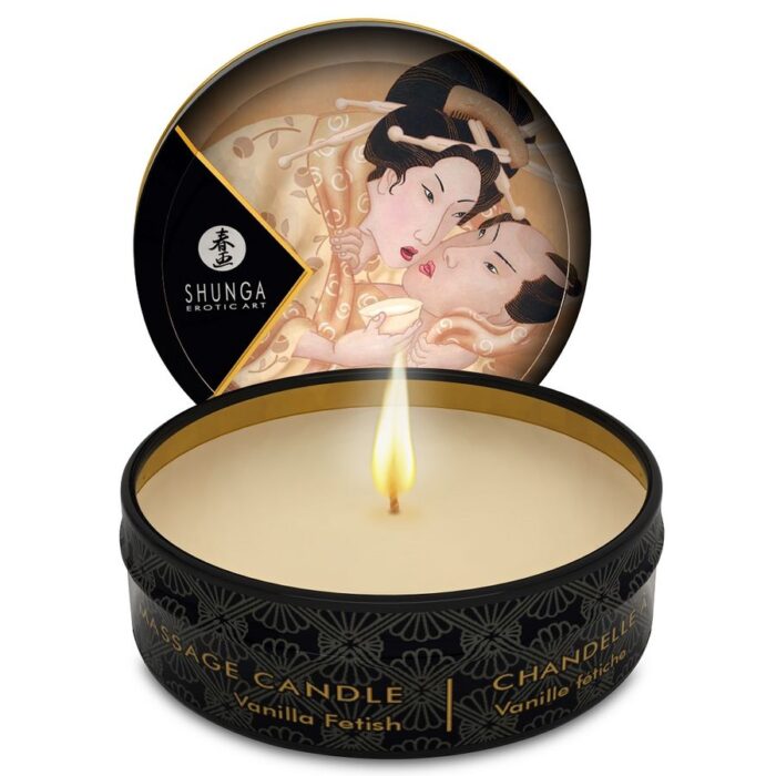 SHUNGA - MINI CARESS BY CANDELIGHT VELA MASAJE VAINILLA 30 ML - CandyHot - Foto 1