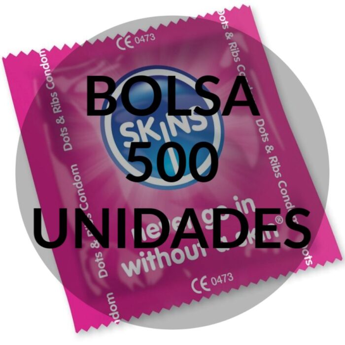 SKINS - PRESERVATIVOS PUNTOS & ESTRÍAS BOLSA 500 UDS - CandyHot - Foto 2