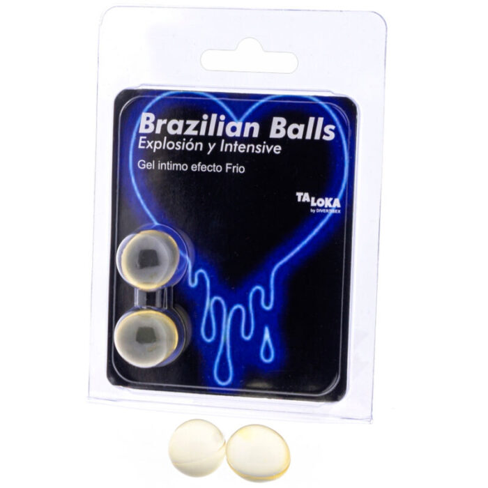 TALOKA - BRAZILIAN BALLS GEL EXCITANTE EFECTO FRIO Y VIBRACIÓN 2 BOLAS - CandyHot - Foto 1