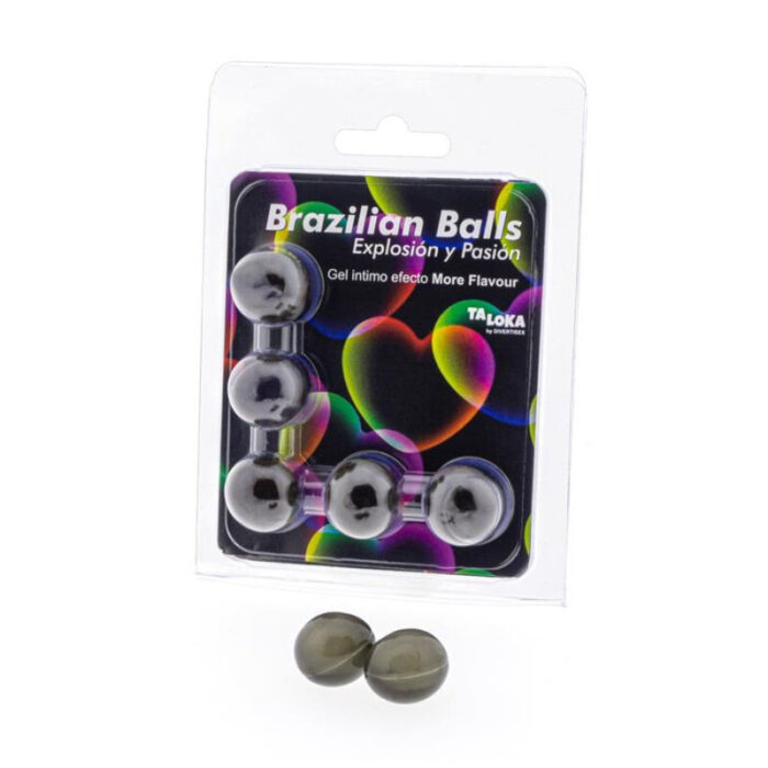 TALOKA - BRAZILIAN BALLS GEL EXCITANTE EFECTO MORE FLAVOUR 5 BOLAS - CandyHot - Foto 1