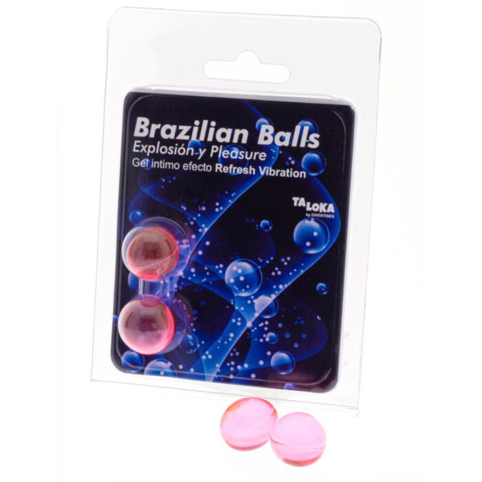 TALOKA - BRAZILIAN BALLS GEL EXCITANTE EFECTO VIBRACIÓN REFRESCANTE 2 BOLAS - CandyHot - Foto 1