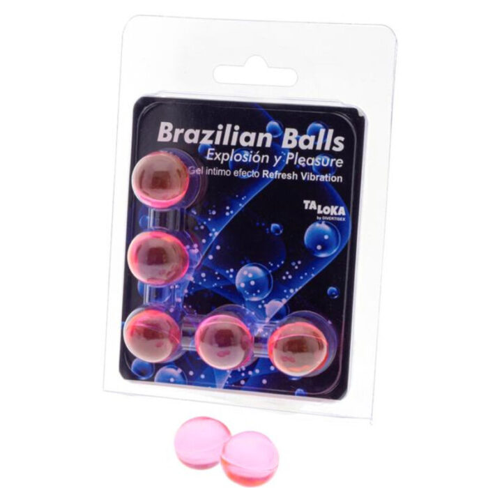 TALOKA - BRAZILIAN BALLS GEL EXCITANTE EFECTO VIBRACIÓN REFRESCANTE 5 BOLAS - CandyHot - Foto 1
