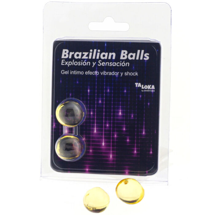TALOKA - BRAZILIAN BALLS GEL EXCITANTE EFECTO VIBRACIÓN Y SHOCK 2 BOLAS - CandyHot - Foto 1