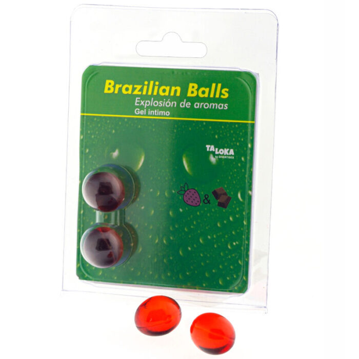 TALOKA - BRAZILIAN BALLS GEL ÍNTIMO FRESA & CHOCOLATE 2 BOLAS - CandyHot - Foto 1