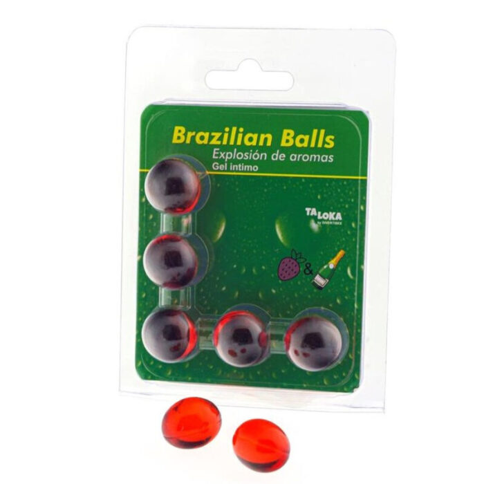 TALOKA - BRAZILIAN BALLS GEL ÍNTIMO FRESAS & CHAMPN 5 BOLAS - CandyHot - Foto 1