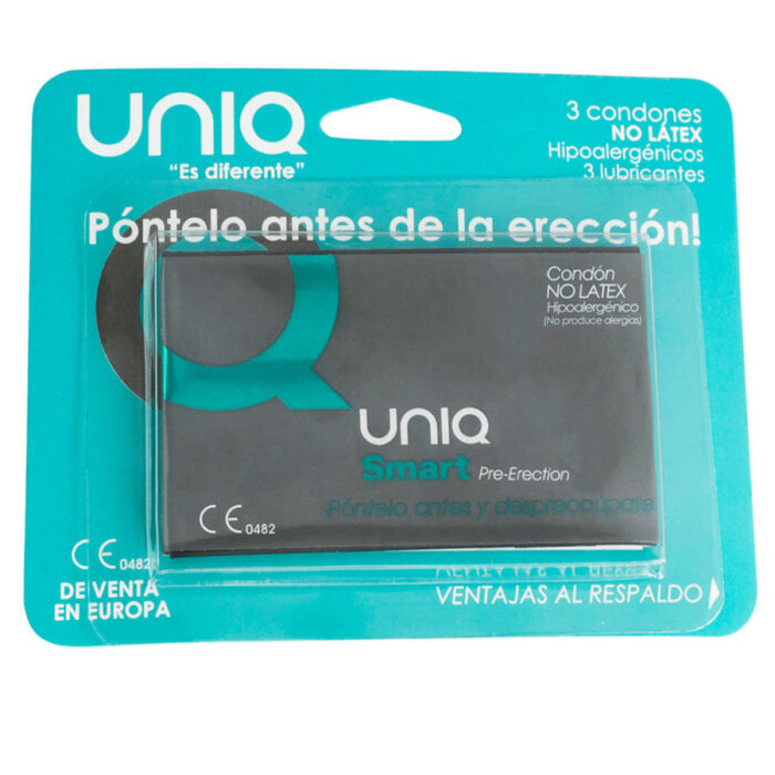 UNIQ - SMART PRESERVATIVOS PRE-ERECCIÓN SIN LATEX 3 UNIDADES - CandyHot - Foto 3
