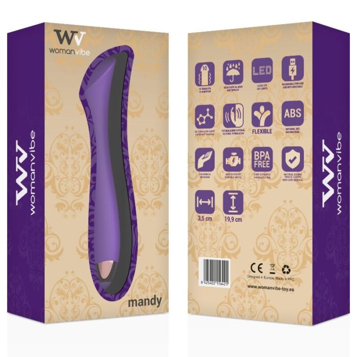 WOMANVIBE - MANDY VIBRADOR RECARGABLE SILICONA PUNTO "K" - CandyHot - Foto 2
