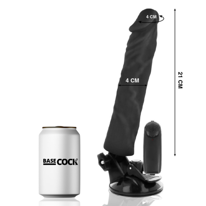 BASECOCK - VIBRADOR REALÍSTICO CONTROL REMOTO NEGRO 21 CM -O- 4 CM - CandyHot - Foto 2