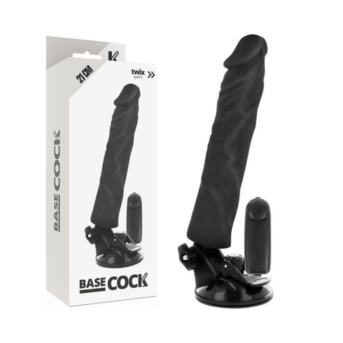 BASECOCK - VIBRADOR REALÍSTICO CONTROL REMOTO NEGRO 21 CM -O- 4 CM - CandyHot - Foto 1