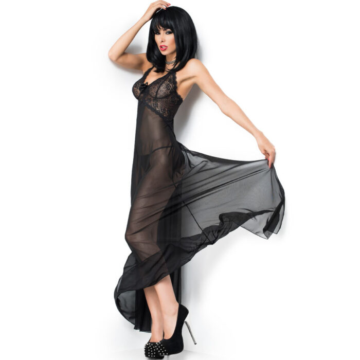 CHILIROSE - CR 3883 BABYDOLL LARGO NEGRO L/XL - CandyHot - Foto 3