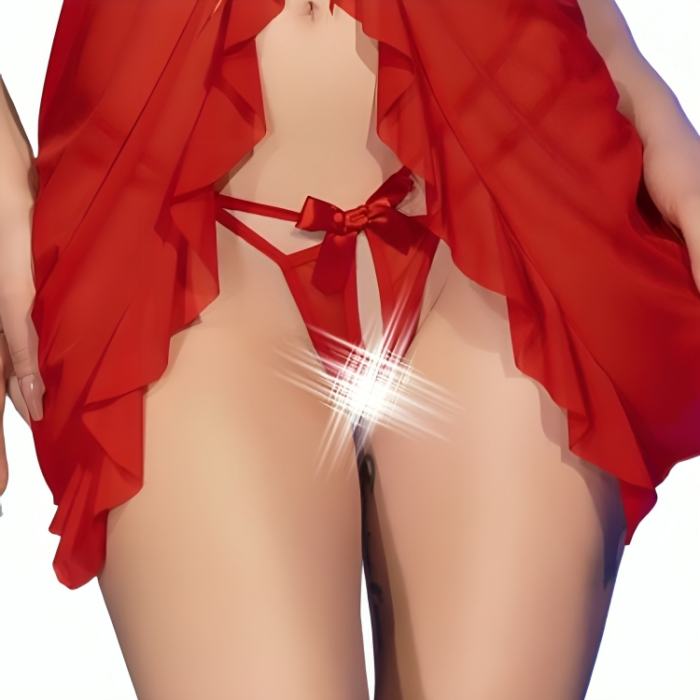 CHILIROSE - CR 4696 BABYDOLL & TANGA CROTCHLESS ROJO S/M - CandyHot - Foto 2