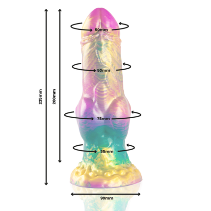 EPIC - IRIS DILDO CON TESTÍCULOS ARCOÍRIS DE PLACER - CandyHot - Foto 2
