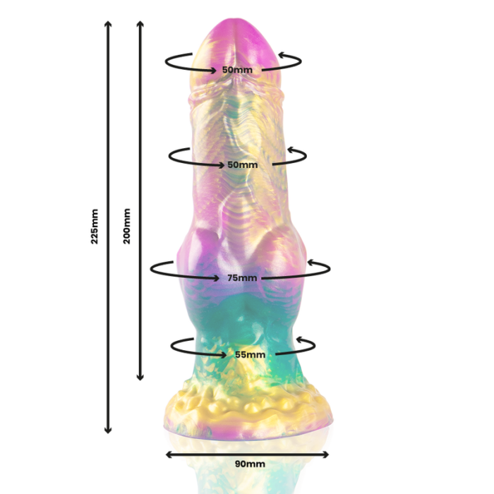 EPIC - IRIS DILDO CON TESTÍCULOS ARCOÍRIS DE PLACER - CandyHot - Foto 2