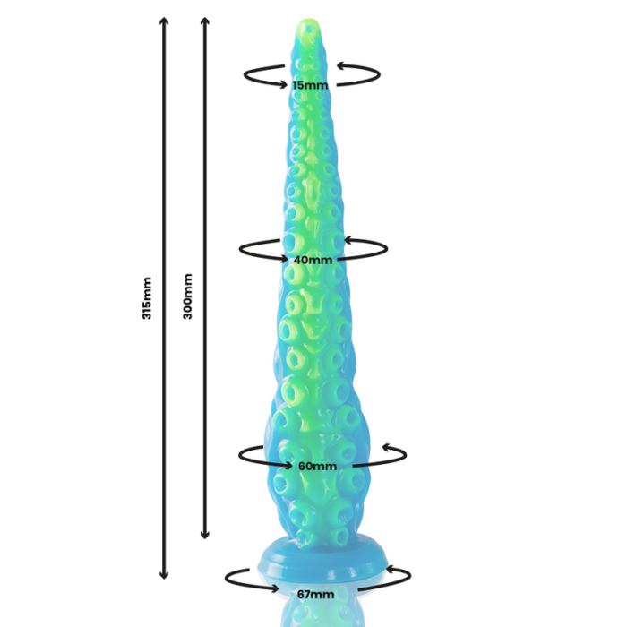EPIC - SCYLLA DILDO TENTÁCULO FINO FLUORESCENTE TAMAÑO GRANDE - CandyHot - Foto 2
