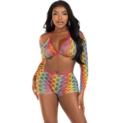 LEG AVENUE - SET TRES PIEZAS MULTICOLOR - CandyHot - Foto 1