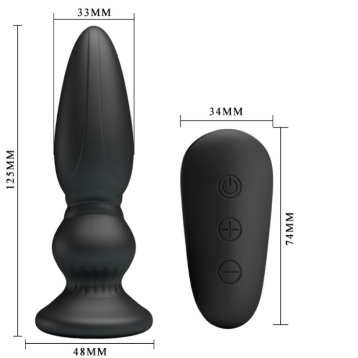 MR PLAY - VIBRADOR POTENTE CONTROL REMOTO ANAL PLUG NEGRO - CandyHot - Foto 5
