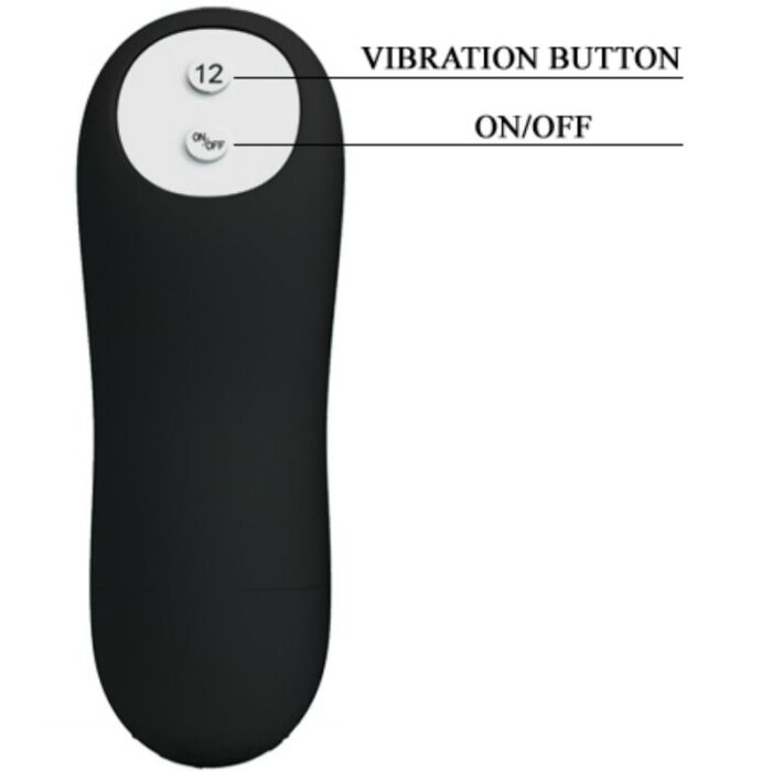 PRETTY LOVE - PLUG ANAL SILICONA FORMA PENE Y 12 MODOS VIBRACIÓN NEGRO - CandyHot - Foto 5