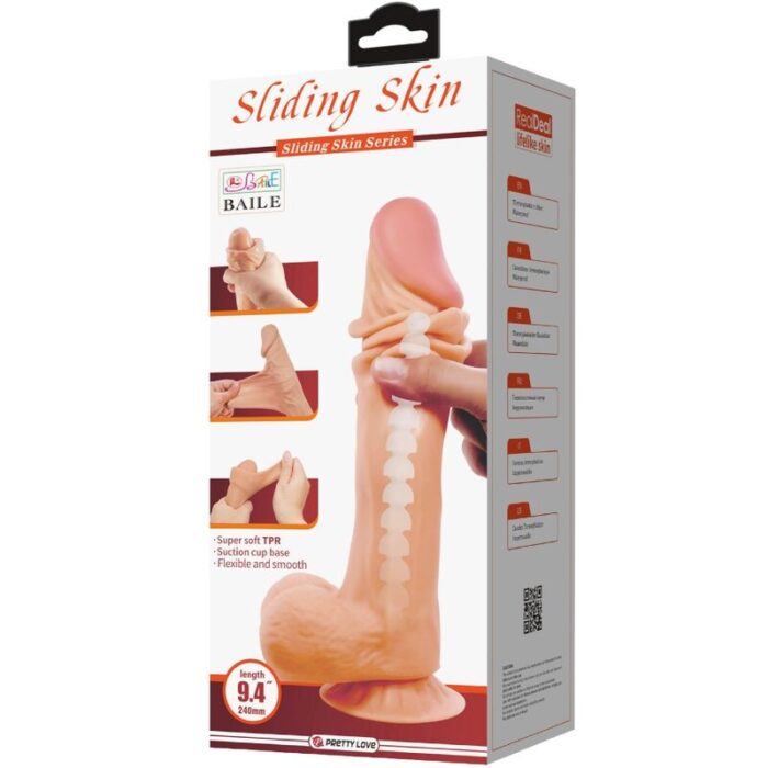 PRETTY LOVE - SLIDING SKIN SERIES DILDO REALÍSTICO CON VENTOSA PIEL DESLIZANTE 24 CM - CandyHot - Foto 6