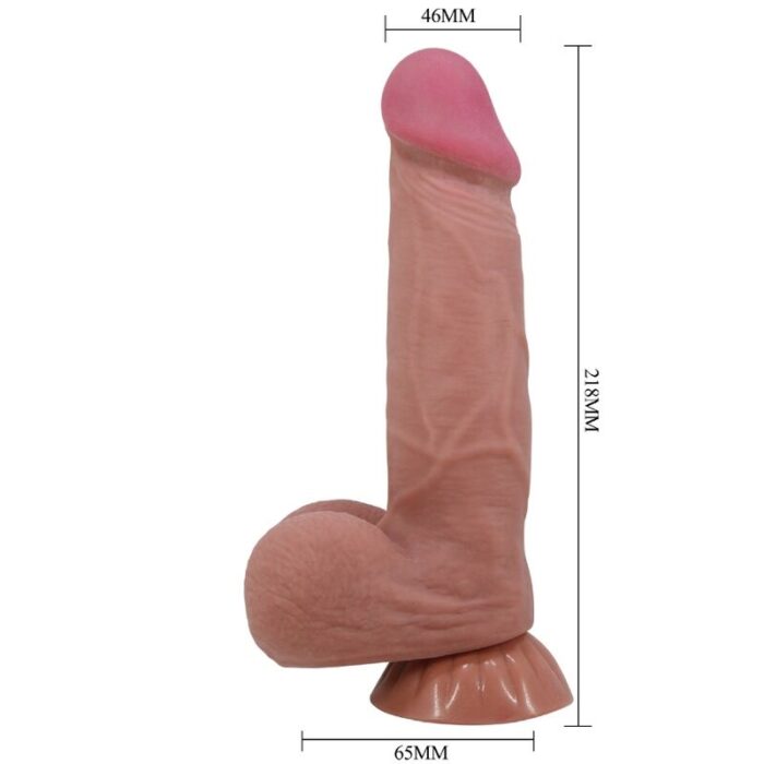 PRETTY LOVE - SLIDING SKIN SERIES DILDO REALÍSTICO CON VENTOSA PIEL DESLIZANTE MORENO 21.8 CM - CandyHot - Foto 6