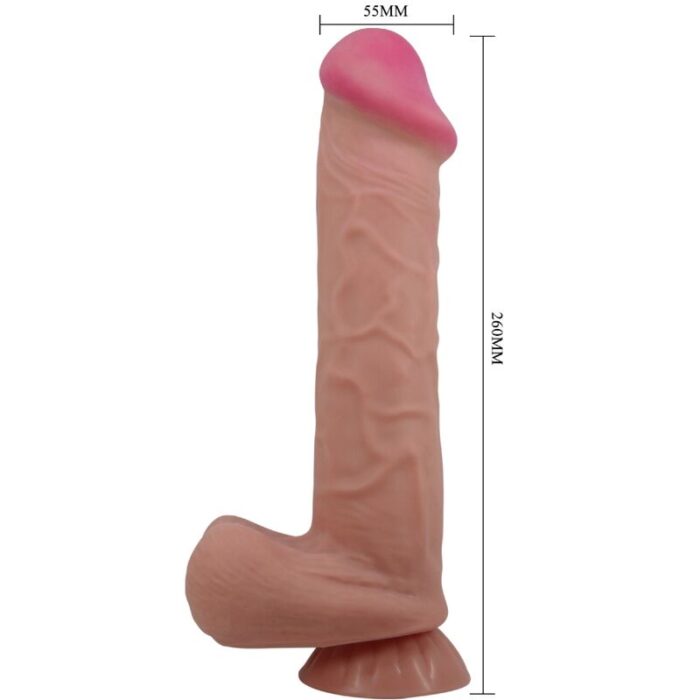 PRETTY LOVE - SLIDING SKIN SERIES DILDO REALÍSTICO CON VENTOSA PIEL DESLIZANTE MORENO 26 CM - CandyHot - Foto 6