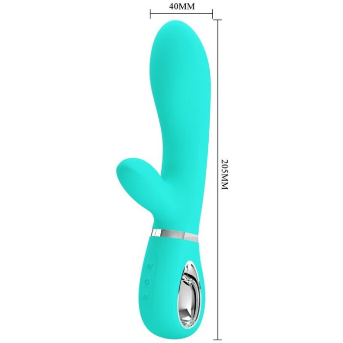 PRETTY LOVE - THOMAS VIBRADOR PUNTO G MULTIFUNCIÓN VERDE AGUA - CandyHot - Foto 5