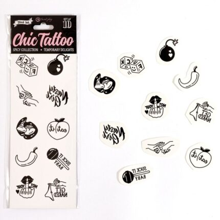SECRET PLAY - SET DE 10 TATTOOS TEMPORALES SPICY COLLECTION - CandyHot - Foto 2