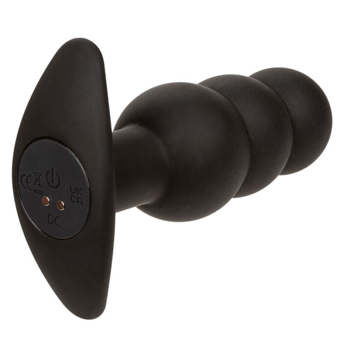 CALEXOTICS - ROCK BOTTOM PLUG ANAL CON CUENTAS 10 VIBRACIONES SILICONA NEGRO - CandyHot - Foto 4