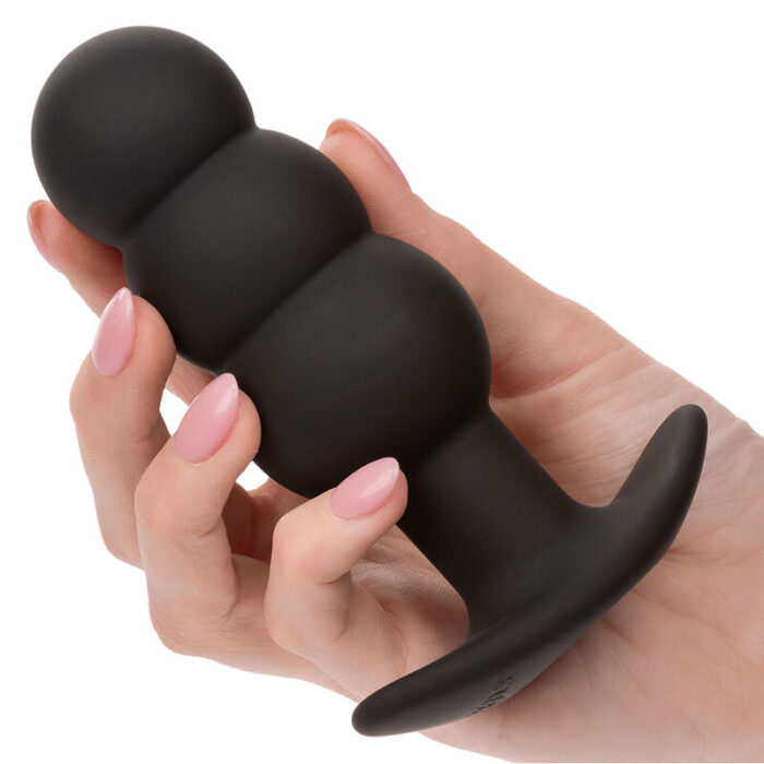 CALEXOTICS - ROCK BOTTOM PLUG ANAL CON CUENTAS 10 VIBRACIONES SILICONA NEGRO - CandyHot - Foto 6