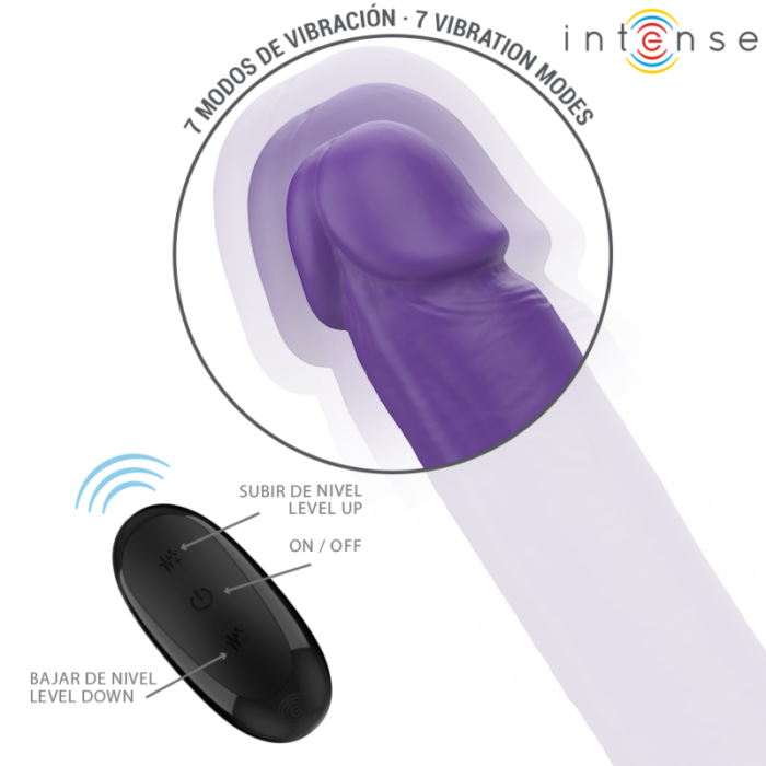 INTENSE - GUNTER DILDO DOBLE VIBRADOR 40 CM MORADO CONTROL REMOTO - CandyHot - Foto 2