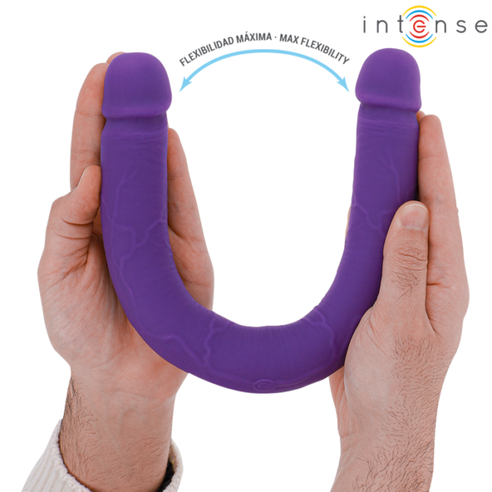 INTENSE - GUNTER DILDO DOBLE VIBRADOR 40 CM MORADO CONTROL REMOTO - CandyHot - Foto 4