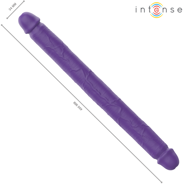 INTENSE - GUNTER DILDO DOBLE VIBRADOR 40 CM MORADO CONTROL REMOTO - CandyHot - Foto 5