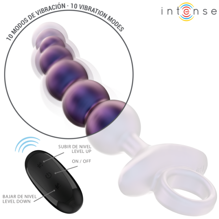 INTENSE - TITO PLUG ANAL VIBRADOR MODELO 3 CONTROL REMOTO - CandyHot - Foto 3