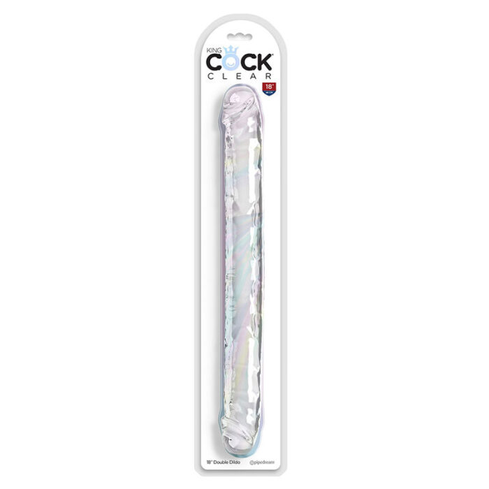 KING COCK - DOUBLE TROUBLE DILDO DOBLE 46 CM TRANSPARENTE - CandyHot - Foto 4