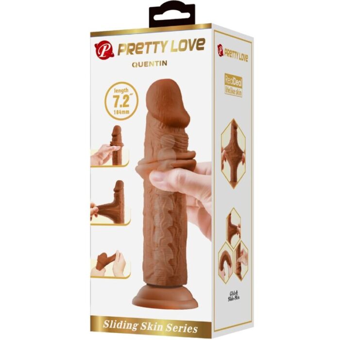 PRETTY LOVE - QUENTIN DILDO REALÍSTICO 18 CM MULATO - CandyHot - Foto 6