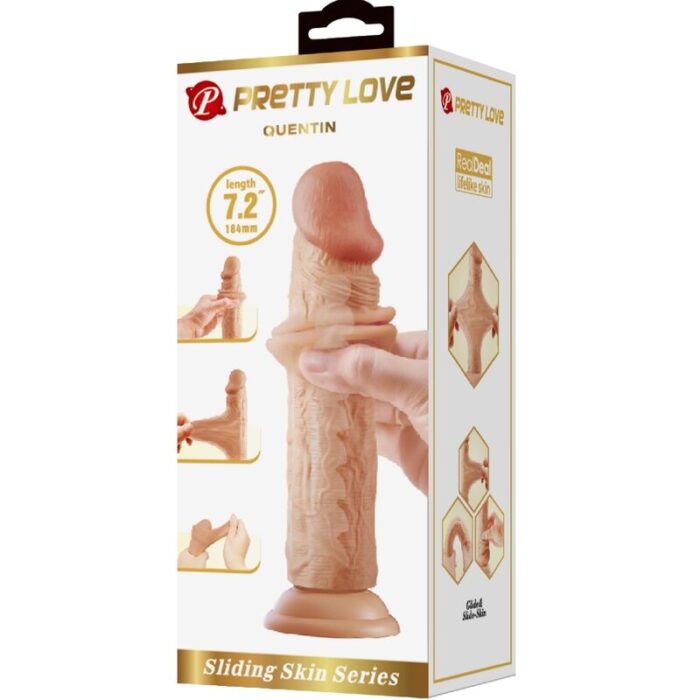 PRETTY LOVE - QUENTIN DILDO REALÍSTICO 18 CM NATURAL - CandyHot - Foto 6