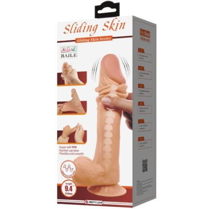 PRETTY LOVE - SLIDING SKIN SERIES DILDO REALÍSTICO CON VENTOSA PIEL DESLIZANTE CONTROL REMOTO NATURAL 24 CM - CandyHot - Foto 2