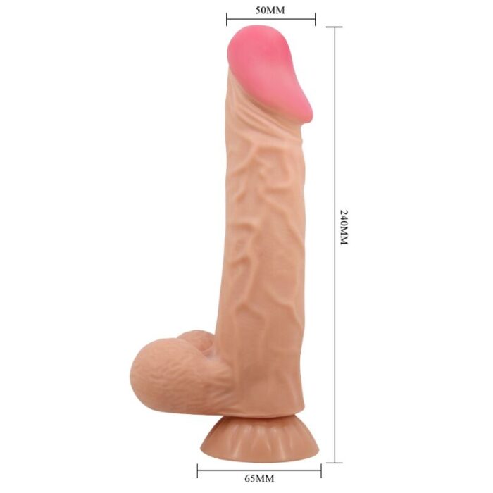 PRETTY LOVE - SLIDING SKIN SERIES DILDO REALÍSTICO CON VENTOSA PIEL DESLIZANTE CONTROL REMOTO NATURAL 24 CM - CandyHot - Foto 4
