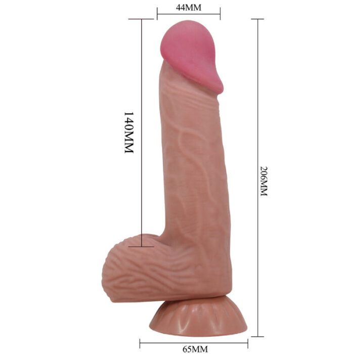 PRETTY LOVE - SLIDING SKIN SERIES DILDO REALÍSTICO CON VENTOSA PIEL DESLIZANTE MORENO 20.6 CM - CandyHot - Foto 6