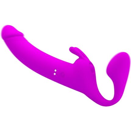 PRETTY LOVE - ZANINI DILDO STRAP-ON SIN ARNÉS 10 VIBRACIONES MORADO - CandyHot - Foto 2