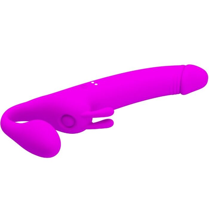 PRETTY LOVE - ZANINI DILDO STRAP-ON SIN ARNÉS 10 VIBRACIONES MORADO - CandyHot - Foto 4