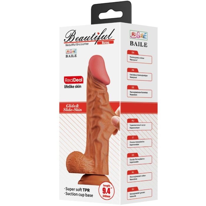 BAILE - BURAQ DILDO REALÍSTICO 24 CM NATURAL - CandyHot - Foto 6