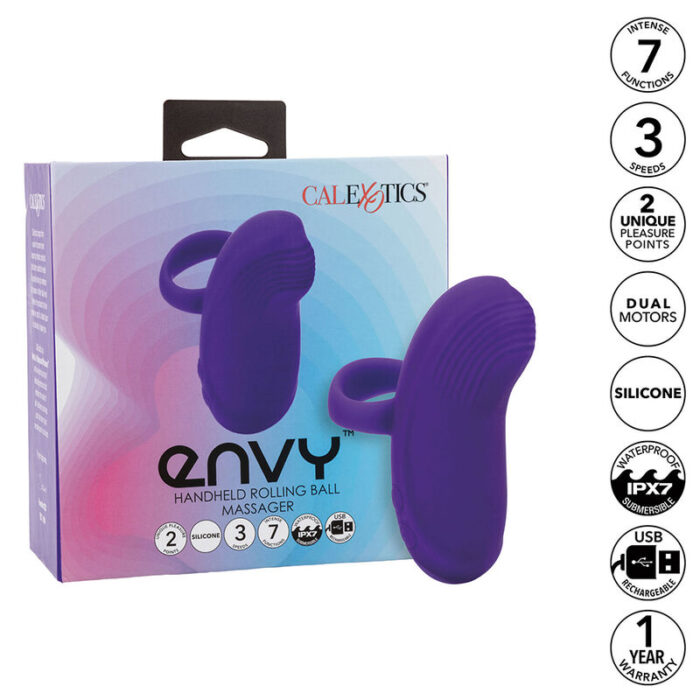 CALEXOTICS - ENVY MASAJEADOR DE BOLA RODANTE 7 VIBRACIONES MORADO - CandyHot - Foto 1